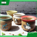 wholesale cheap mini round cup shape cartoon handwork decoration cement garden flower pot